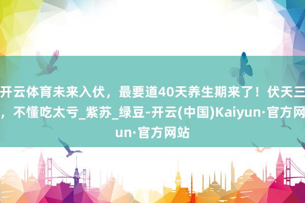 开云体育未来入伏，最要道40天养生期来了！伏天三宝，不懂吃太亏_紫苏_绿豆-开云(中国)Kaiyun·官方网站