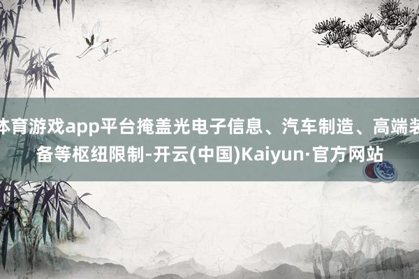 体育游戏app平台掩盖光电子信息、汽车制造、高端装备等枢纽限制-开云(中国)Kaiyun·官方网站