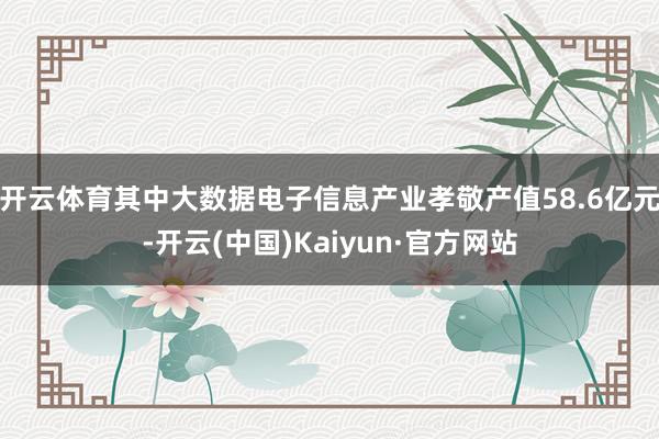 开云体育其中大数据电子信息产业孝敬产值58.6亿元-开云(中国)Kaiyun·官方网站