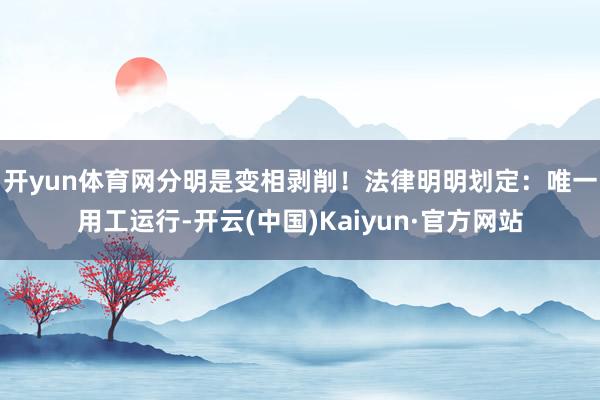 开yun体育网分明是变相剥削! 法律明明划定:唯一用工运行-开云(中国)Kaiyun·官方网站