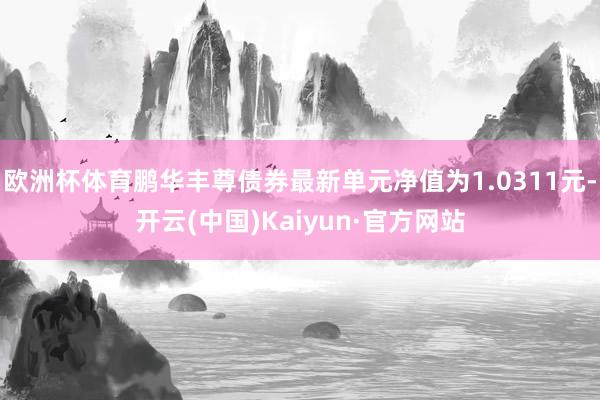 欧洲杯体育鹏华丰尊债券最新单元净值为1.0311元-开云(中国)Kaiyun·官方网站