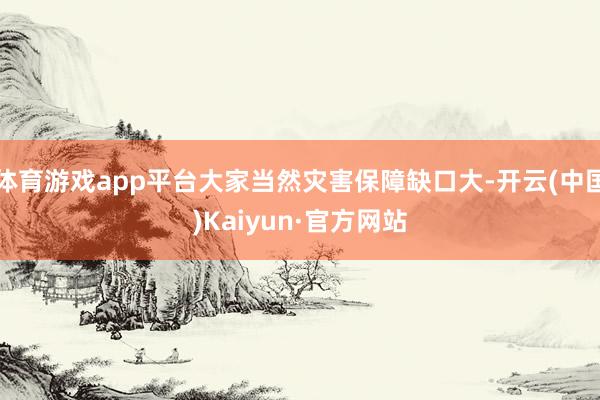 体育游戏app平台大家当然灾害保障缺口大-开云(中国)Kaiyun·官方网站