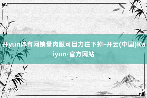 开yun体育网销量肉眼可目力往下掉-开云(中国)Kaiyun·官方网站