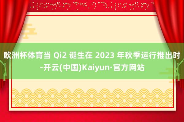 欧洲杯体育当 Qi2 诞生在 2023 年秋季运行推出时-开云(中国)Kaiyun·官方网站