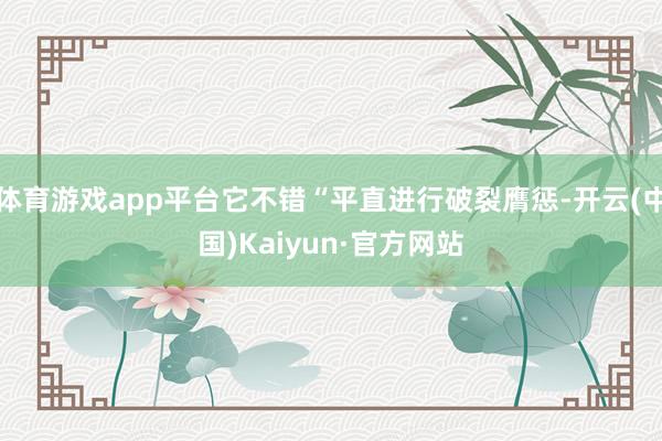 体育游戏app平台它不错“平直进行破裂膺惩-开云(中国)Kaiyun·官方网站