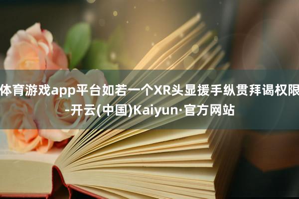 体育游戏app平台如若一个XR头显援手纵贯拜谒权限-开云(中国)Kaiyun·官方网站