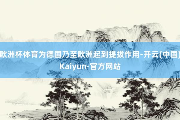 欧洲杯体育为德国乃至欧洲起到提拔作用-开云(中国)Kaiyun·官方网站