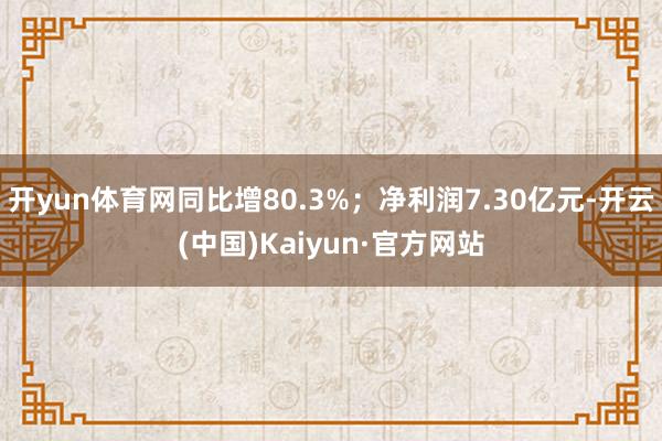 开yun体育网同比增80.3%；净利润7.30亿元-开云(中国)Kaiyun·官方网站