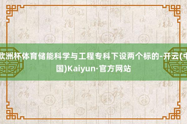 欧洲杯体育储能科学与工程专科下设两个标的-开云(中国)Kaiyun·官方网站