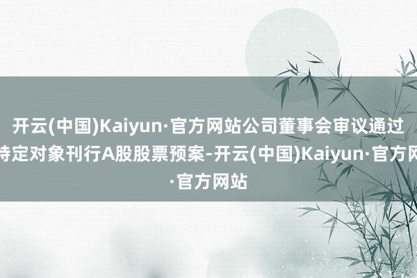 开云(中国)Kaiyun·官方网站公司董事会审议通过向特定对象刊行A股股票预案-开云(中国)Kaiyun·官方网站