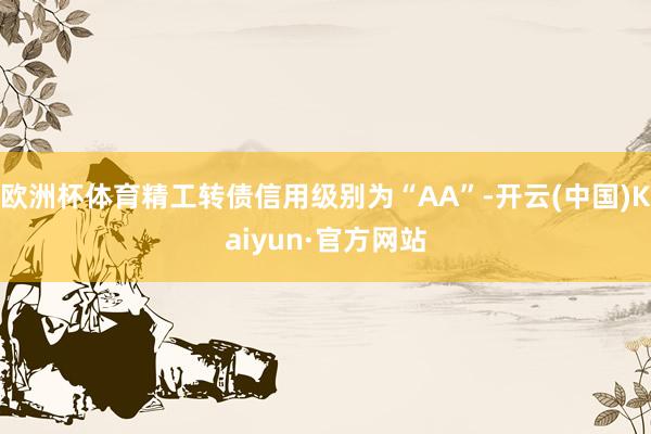 欧洲杯体育精工转债信用级别为“AA”-开云(中国)Kaiyun·官方网站